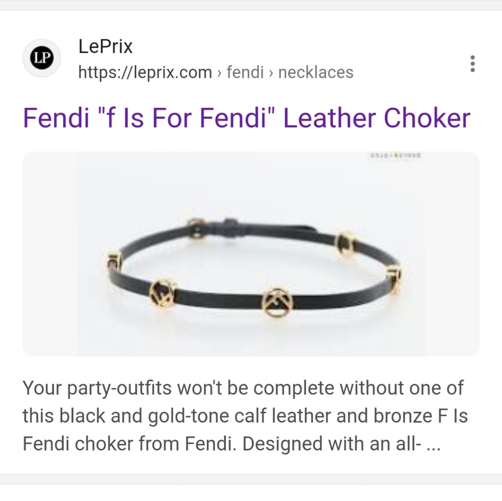 Authentic Fendi leather choker/ bracelet in Black